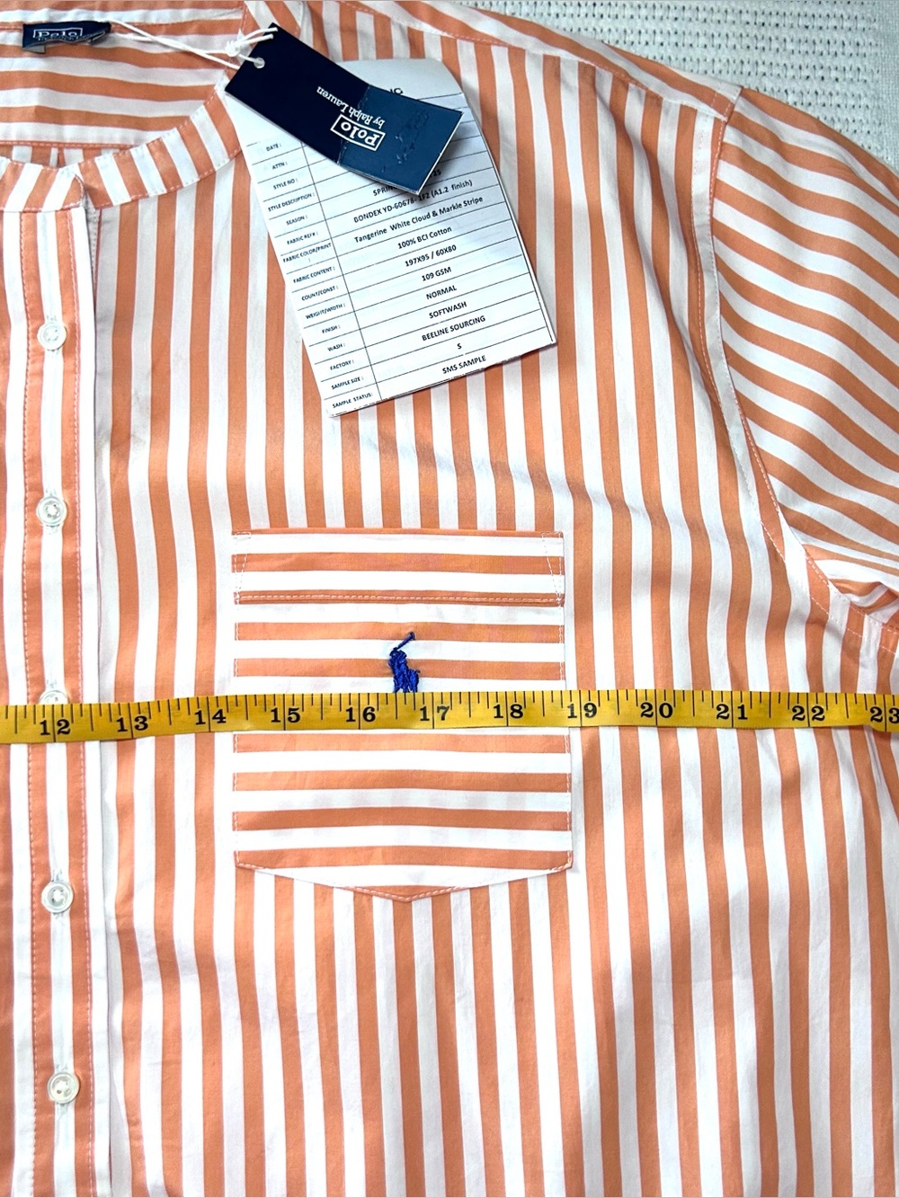 Polo Ralph Lauren Sample Orange Stripe Women’s Large Tunic Shirtdress Cotton - Picture 5 of 11